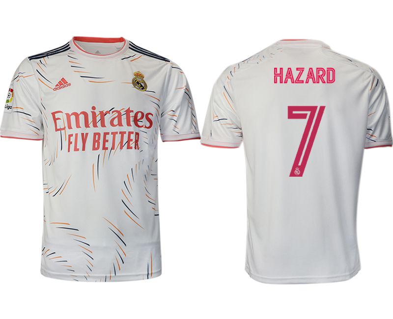 Men 2021-2022 Club Real Madrid home aaa version white #7 Adidas Soccer Jerseys->paris st german jersey->Soccer Club Jersey